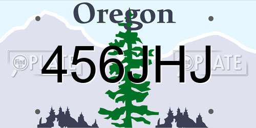 456JHJ Oregon License Plate