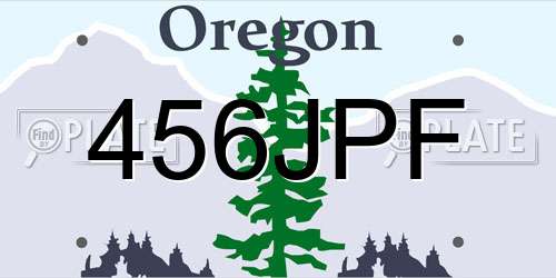 456JPF Oregon License Plate