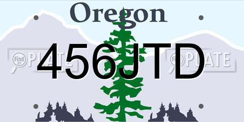 456JTD Oregon License Plate