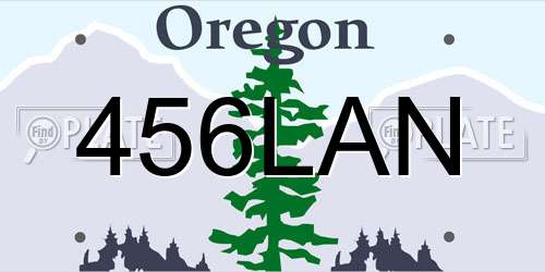 456LAN Oregon License Plate