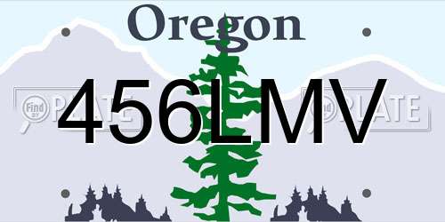 456LMV Oregon License Plate