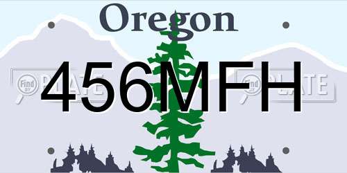 456MFH Oregon License Plate