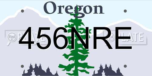 456NRE Oregon License Plate
