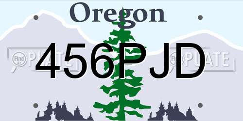 456PJD Oregon License Plate