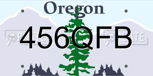 456QFB Oregon License Plate