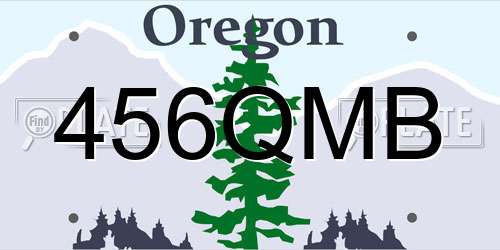456QMB Oregon License Plate