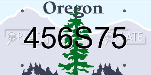 456S75 Oregon License Plate
