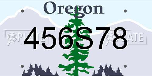 456S78 Oregon License Plate
