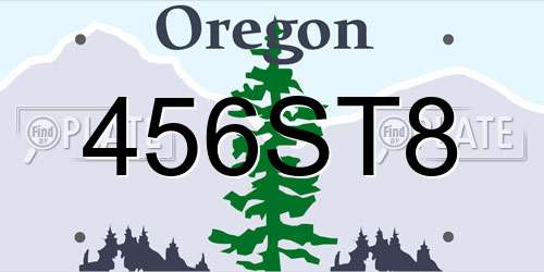 456ST8 Oregon License Plate