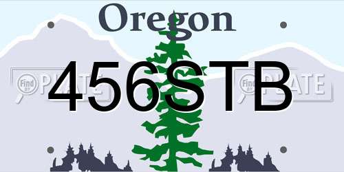456STB Oregon License Plate