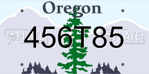 456T85 Oregon License Plate