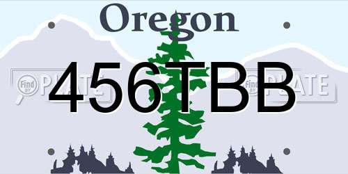 456TBB Oregon License Plate