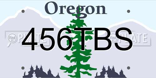 456TBS Oregon License Plate