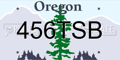 456TSB Oregon License Plate