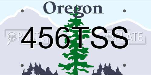 456TSS Oregon License Plate