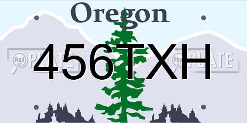 456TXH Oregon License Plate