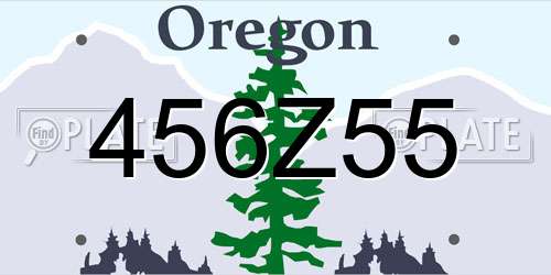 456Z55 Oregon License Plate