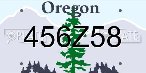 456Z58 Oregon License Plate