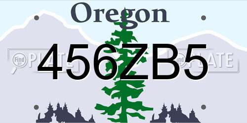 456ZB5 Oregon License Plate