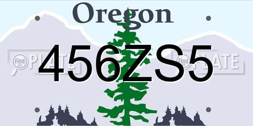 456ZS5 Oregon License Plate
