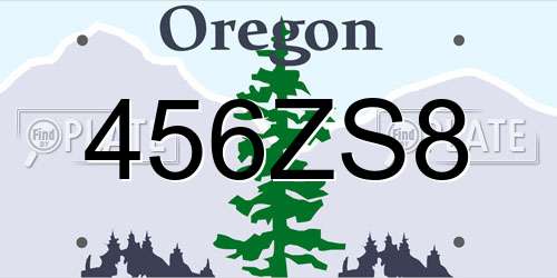 456ZS8 Oregon License Plate