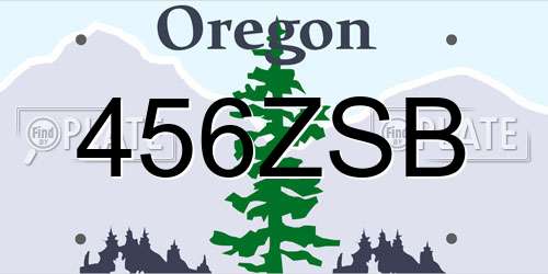 456ZSB Oregon License Plate