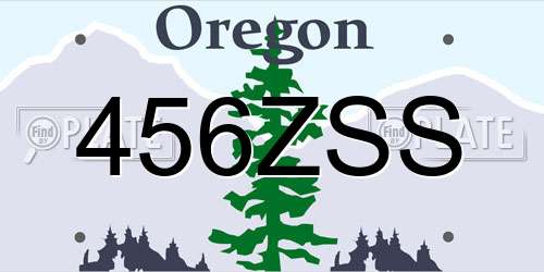 456ZSS Oregon License Plate