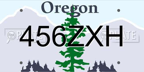 456ZXH Oregon License Plate