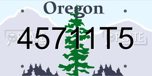 45711T5 Oregon License Plate