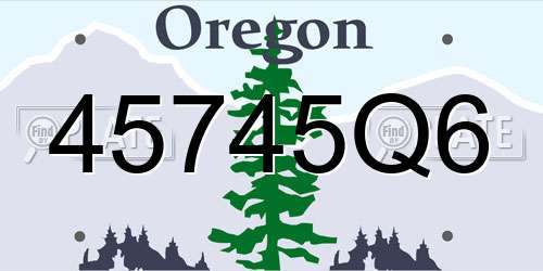 45745Q6 Oregon License Plate