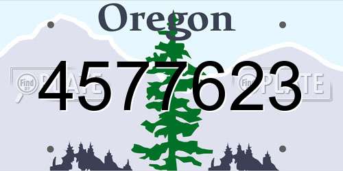 4577623 Oregon License Plate