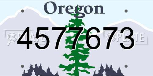 4577673 Oregon License Plate