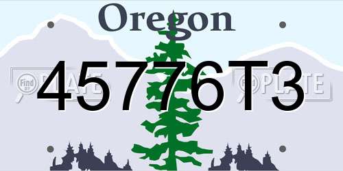 45776T3 Oregon License Plate