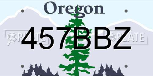 457BBZ Oregon License Plate