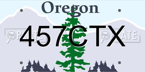 457CTX Oregon License Plate
