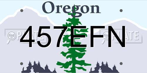 457EFN Oregon License Plate