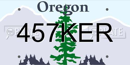 457KER Oregon License Plate