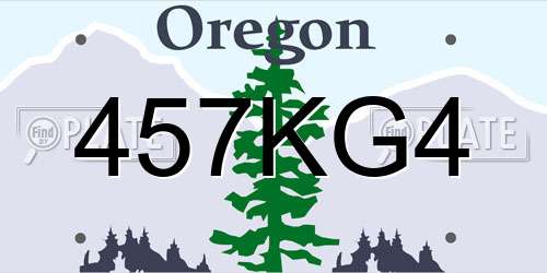457KG4 Oregon License Plate