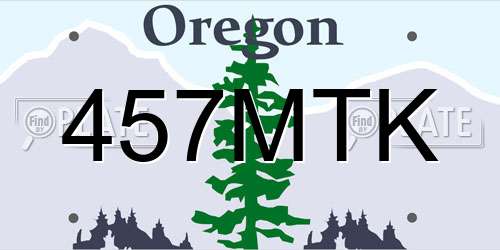 457MTK Oregon License Plate