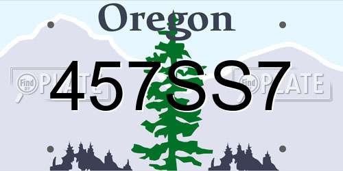 457SS7 Oregon License Plate