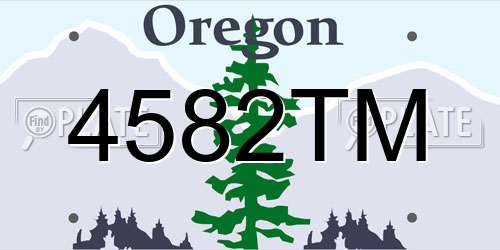 4582TM Oregon License Plate