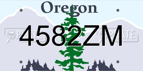 4582ZM Oregon License Plate