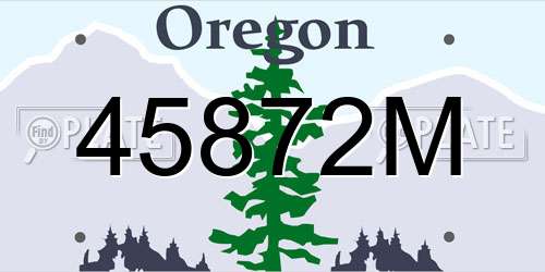45872M Oregon License Plate