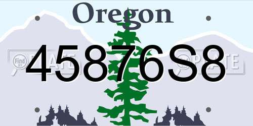 45876S8 Oregon License Plate