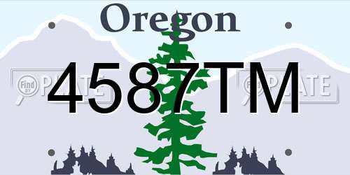 4587TM Oregon License Plate