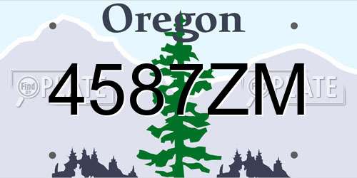4587ZM Oregon License Plate