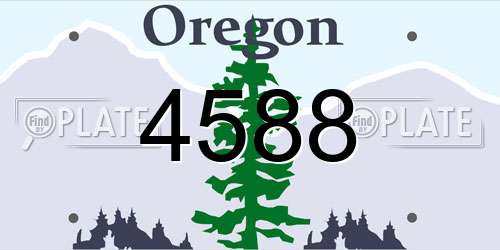 4588 Oregon License Plate