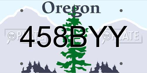 458BYY Oregon License Plate