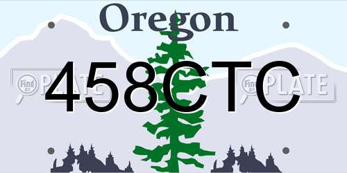 458CTC Oregon License Plate
