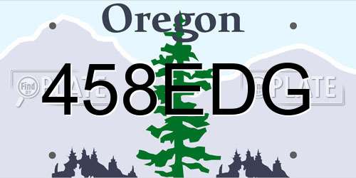 458EDG Oregon License Plate